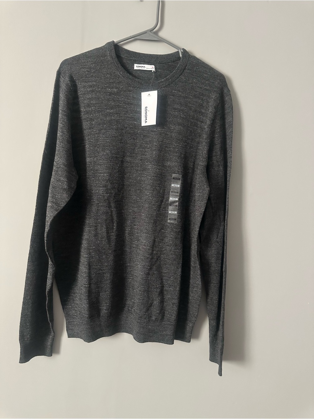 Sonoma Men's Dark Heather Gray Crewneck Sweater